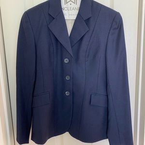 Marigold equestrian show coat navy pin dot wool. UK 8 / US 2.